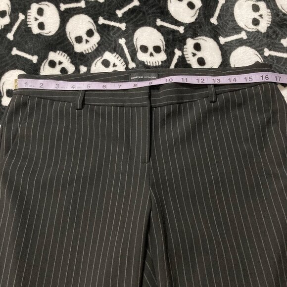 ADRIENNE VITTANDINI Black grey pinstripe straight leg trousers ~ MEDIUM LARGE - Picture 7 of 13